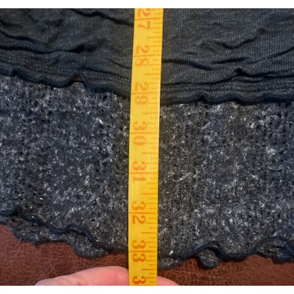 Lagenlook Charcoal Gray Ruched Long Sleeve Bodycon Mini Dress By Pete S Boho - Picture 5 of 7